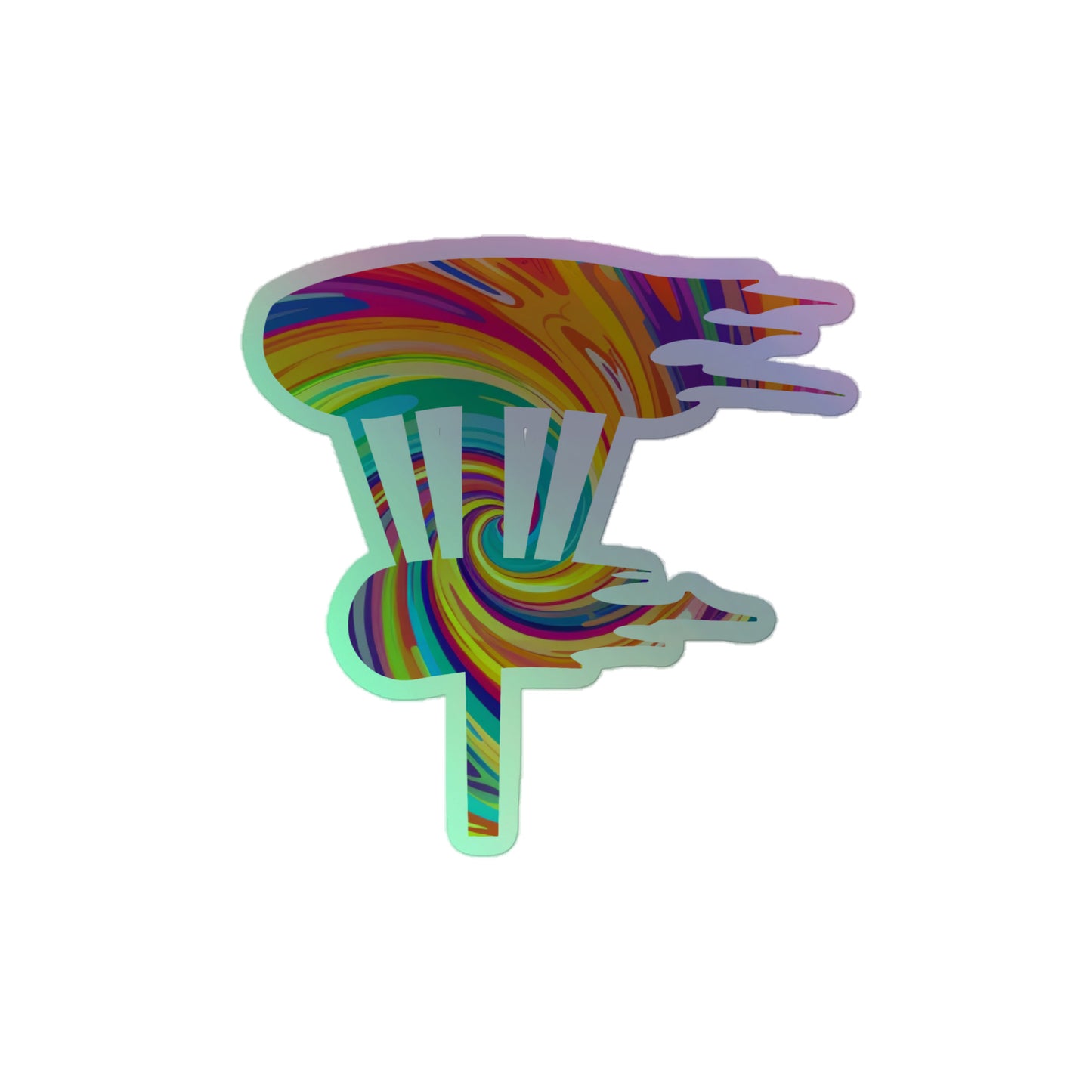 Psychedelic Disc Golf Basket Holographic Sticker