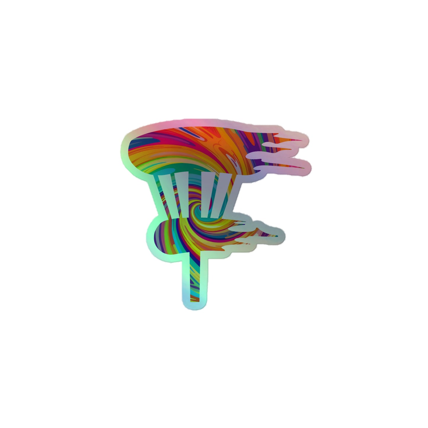 Psychedelic Disc Golf Basket Holographic Sticker