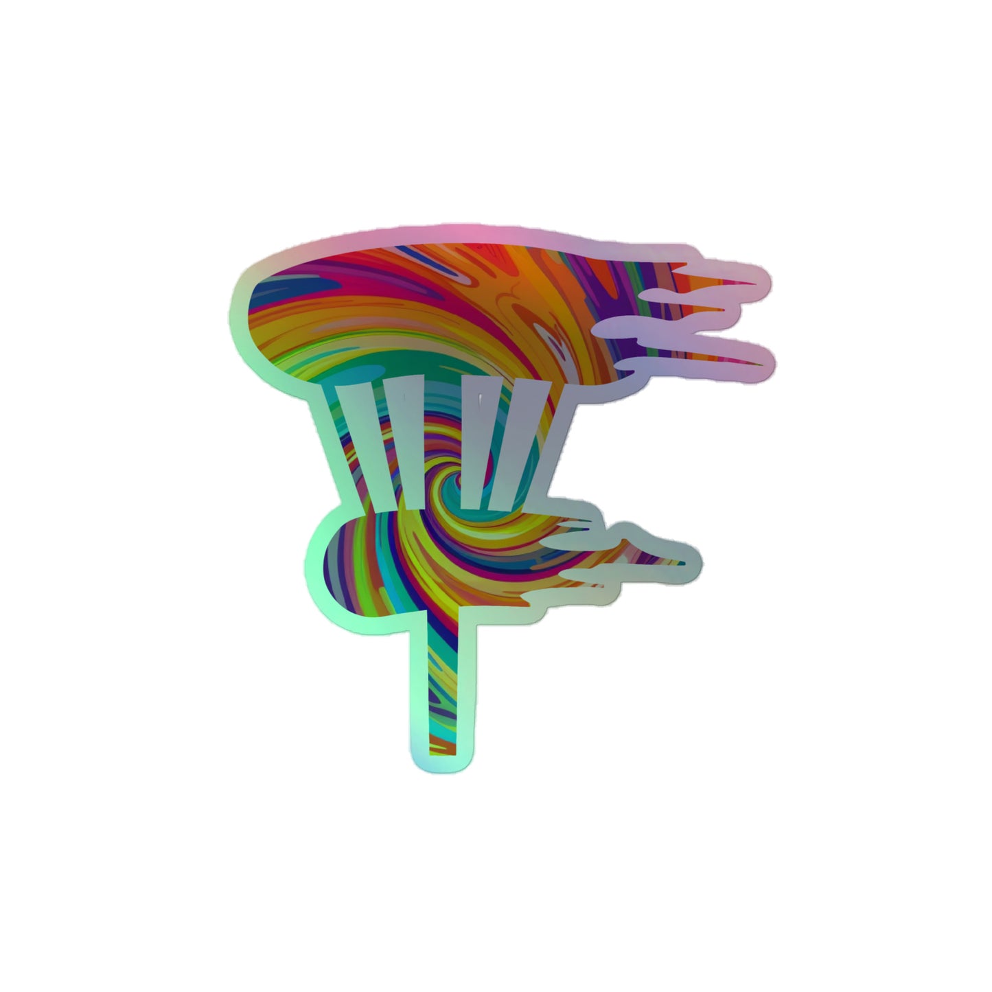 Psychedelic Disc Golf Basket Holographic Sticker